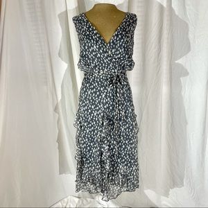 Pyramid Collection Grey  Chiffon Ruffle Dress